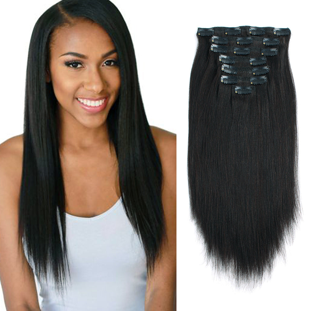 Yaki Straight Clip in Hair Extensions – lovriohair