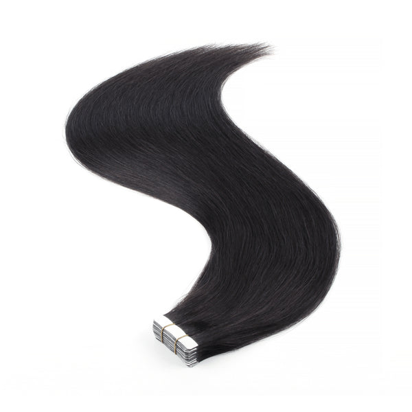 Tape in Hair Extensions #1 Jet Black Silky Straight Hair