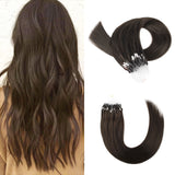 Micro Link Hair Extensions #4 Chocolate Brown Silky Straight Hair