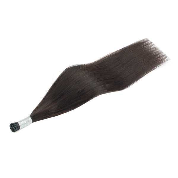 I Tip Hair Extensions #2 Dark Brown Silky Straight Hair