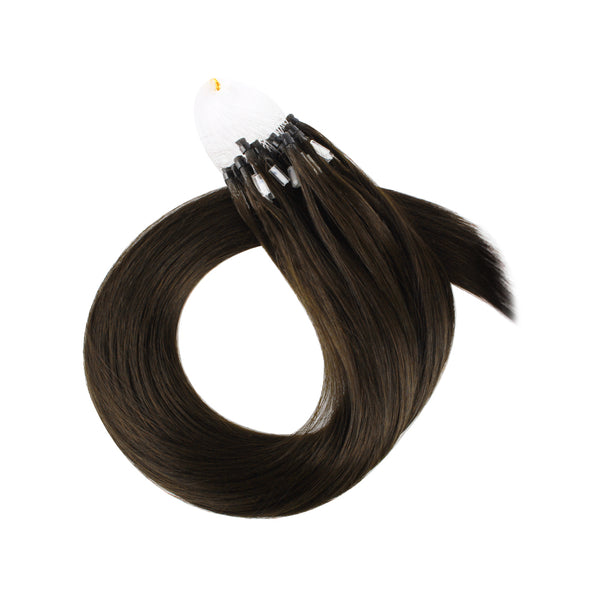 Micro Link Hair Extensions #4 Chocolate Brown Silky Straight Hair