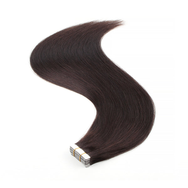 Tape in Hair Extensions #2 Dark Brown Silky Straight Hair