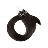 Micro Link Hair Extensions #2 Dark Brown Silky Straight Hair