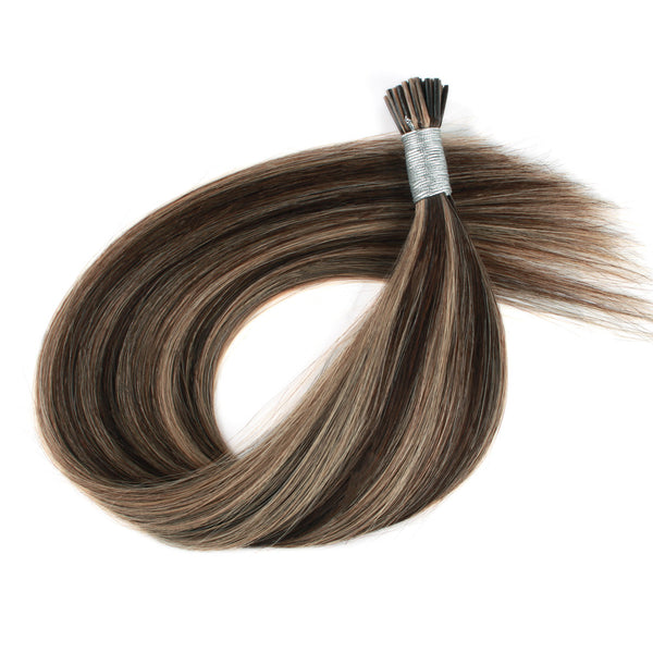 I Tip Hair Extensions Highlights P4/27# Silky Straight Hair