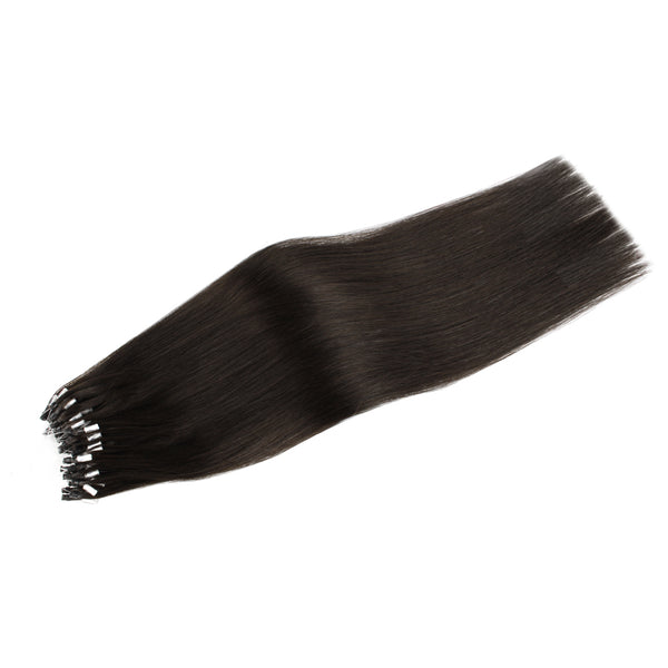 Micro Link Hair Extensions #2 Dark Brown Silky Straight Hair