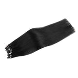 Micro Link Hair Extensions #1 Jet Black Silky Straight Hair