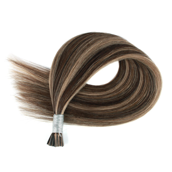 I Tip Hair Extensions Highlights P4/27# Silky Straight Hair