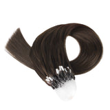 Micro Link Hair Extensions #4 Chocolate Brown Silky Straight Hair