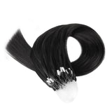 Micro Link Hair Extensions #1 Jet Black Silky Straight Hair