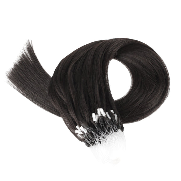 Micro Link Hair Extensions #1B Off Black Silky Straight Hair