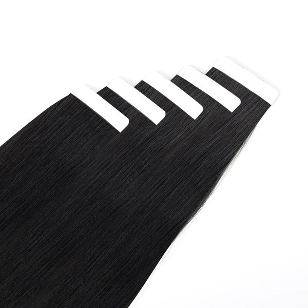 Tape in Hair Extensions #1 Jet Black Yaki Straight Hair