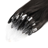 Micro Link Hair Extensions #1B Off Black Silky Straight Hair