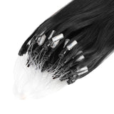 Micro Link Hair Extensions #1 Jet Black Silky Straight Hair
