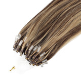 Micro Link Hair Extensions Highlights P4/27# Silky Straight Hair