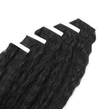 Tape in Hair Extensions Natural Black Kinky Straight Hair