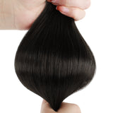 Micro Link Hair Extensions #1B Off Black Silky Straight Hair