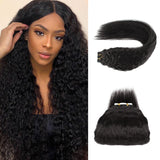 Tape in Hair Extensions Natural Black Kinky Straight Hair