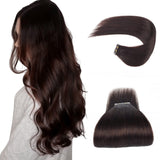 Tape in Hair Extensions #2 Dark Brown Silky Straight Hair