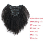 Loviro Afro Kinkys Curly Clip in Human Hair Extensions for Black Women 7 Pieces 120g - lovirohair