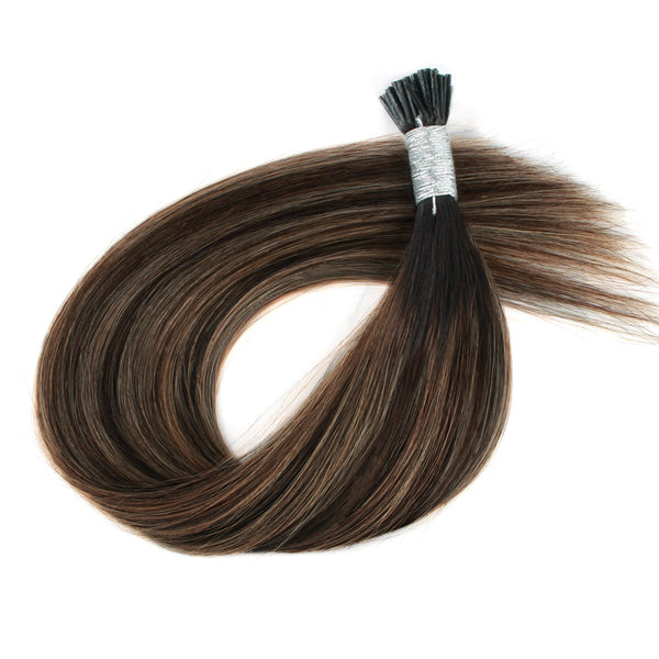 I Tip Hair Extensions Highlights P2/6/2# Silky Straight Hair