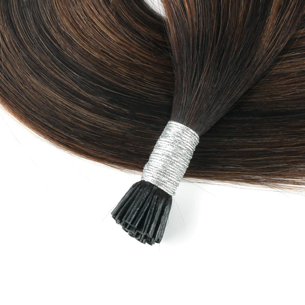 I Tip Hair Extensions Highlights P2/6/2# Silky Straight Hair