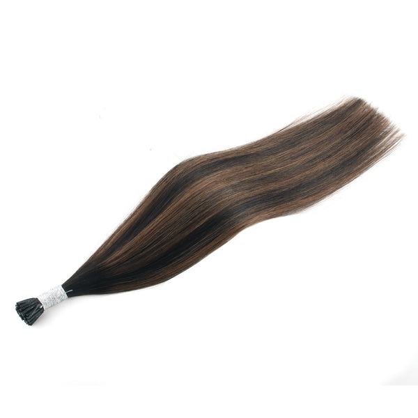 I Tip Hair Extensions Highlights P2/6/2# Silky Straight Hair